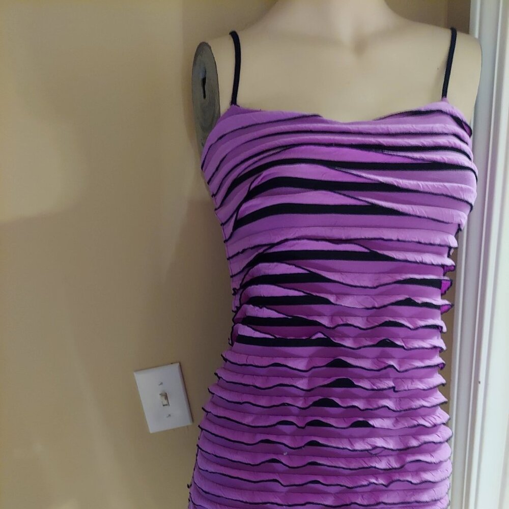 Party Dress - Flowers by Zoe Tiered Dress Lavender and Black - Size Girls L - Picture 2 of 5
